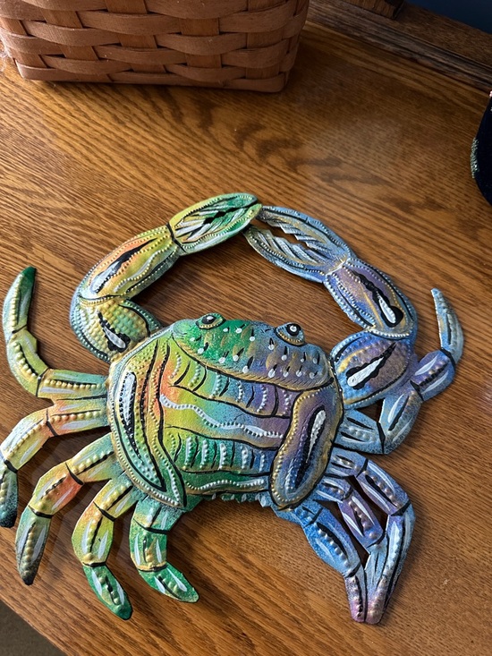 Other - Handcrafted Multicolor Crab Wall Decor by